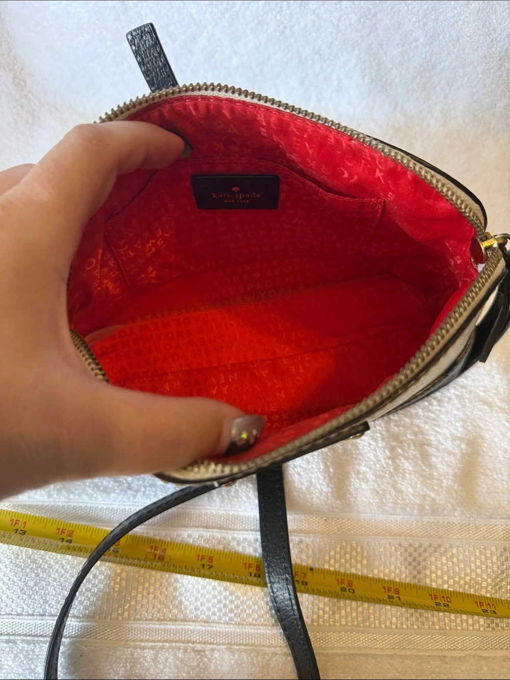 kate spade Two-Tone Black and Cream Pebble Leather Crossbody